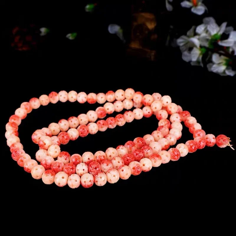 

Oily Bracelet 108 Buddha Carved Lulutong Camel Bone Apple Round Beads for Crafts and Accessories