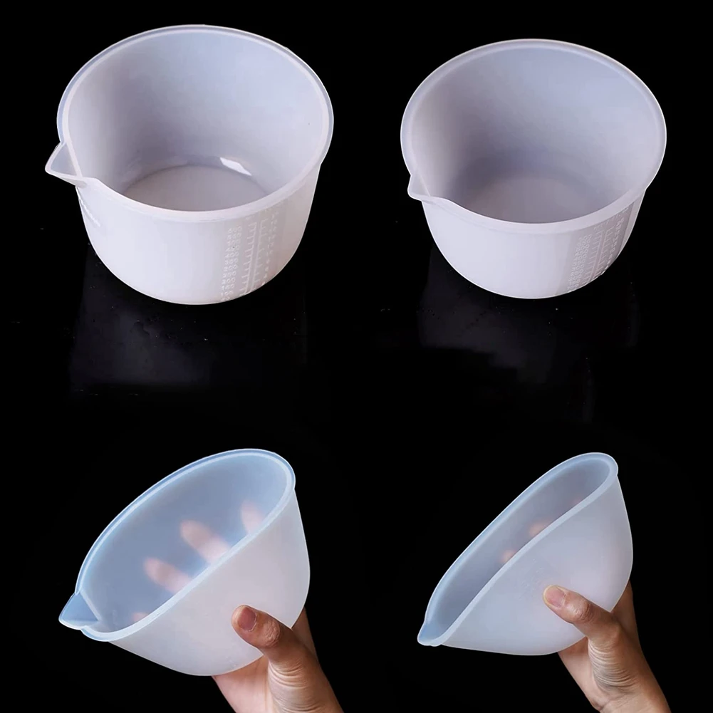 2026 New 600Ml/20Oz Resin Mixing Cups, 2 Piece 100Ml Measuring Cups, Silicone Stirring Stick, Epoxy Mixing Kit