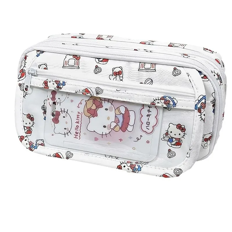 Imagem -06 - Sanrio Olá Kitty Lápis Case Grande Capacidade Multi-layer Bolsa de Armazenamento Bolsa de Lápis Estudante Material Escolar