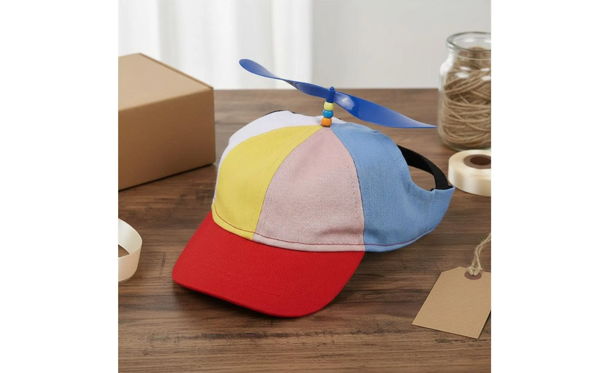 Rotating Propeller Dog Cap Adjustable Strap Pet Propeller Hat Dog Helicopter Hat Aural Holes Rainbow Pet Sport Cap Lightweight