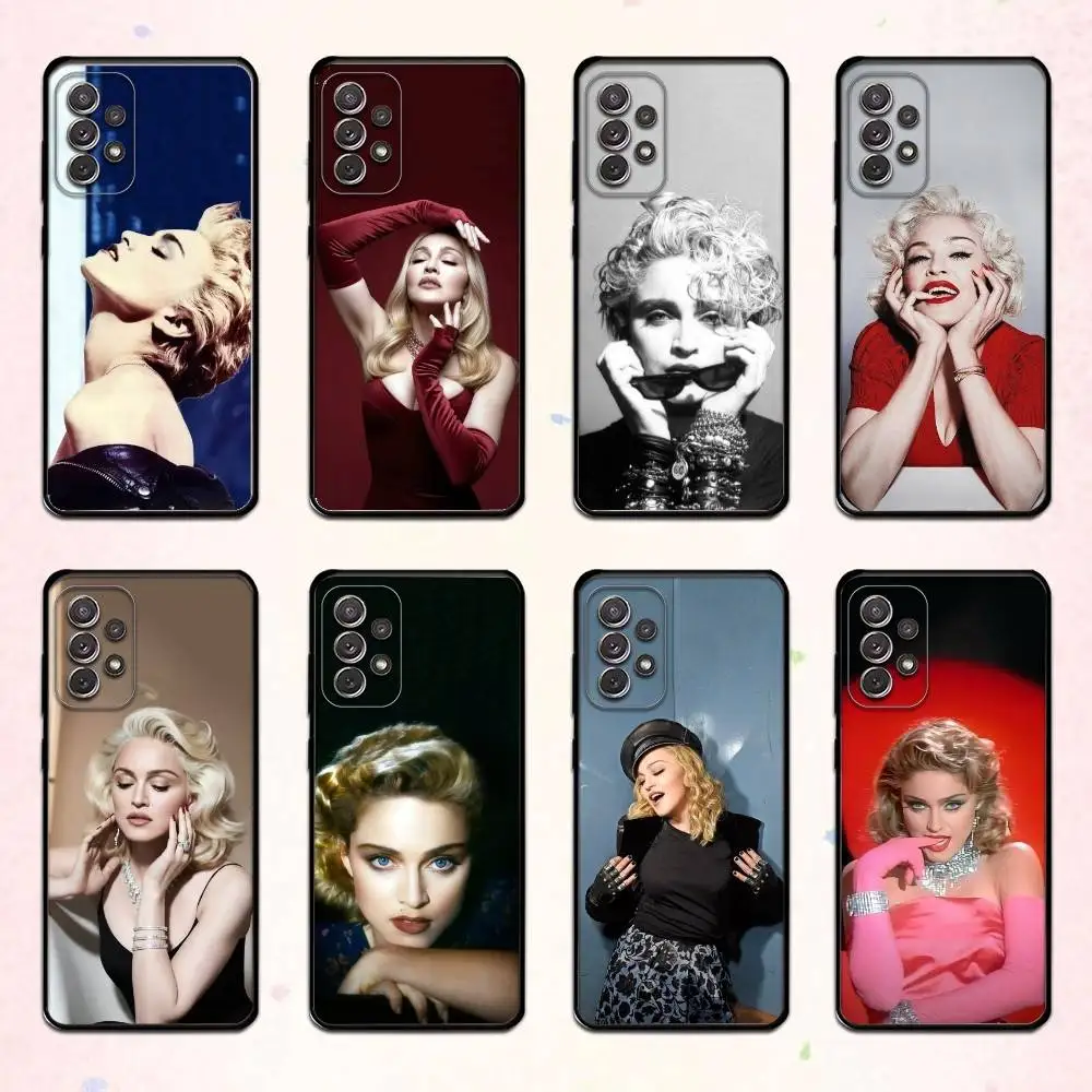 

S-Singer MM-Madonna Phone Case For Samsung S 25,24,23,22,30,21,10,9,Ultra,Plus,Lite,FE,4,5 G Soft Black Case