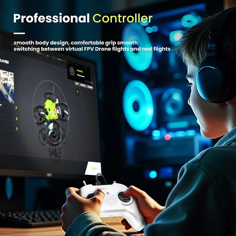 STARTRC FPV Drone Simulador de treinamento Alça de controle remoto 8CH Controlador de simulador de vôo compatível com DJI DRL Liftoff LOGIC