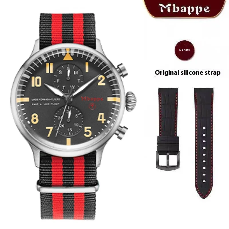 Mbappe luxe heren-/dameshorloge, stijlvol zakelijk polshorloge met prachtige wijzerplaat, sportief en waterdicht, wordt geleverd met een reserveband
