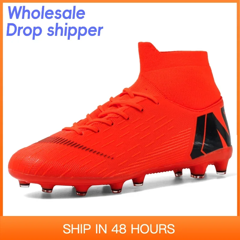 

Men Soccer Shoes Cleats Adult Ankle Anti-Slippery Futsal High-quality TF/FG Grass Training Sport Football Boots Non-Slip Light