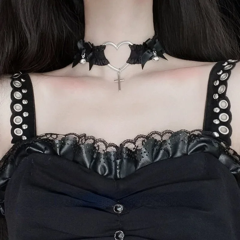 Gothic Spitze Strumpfband Gürtel Herz Bowknot Kreuz Lolita Bein Strumpf bänder schwarz weiß elastischen Choker Riemen Cosplay Bondage Dessous Geschirr