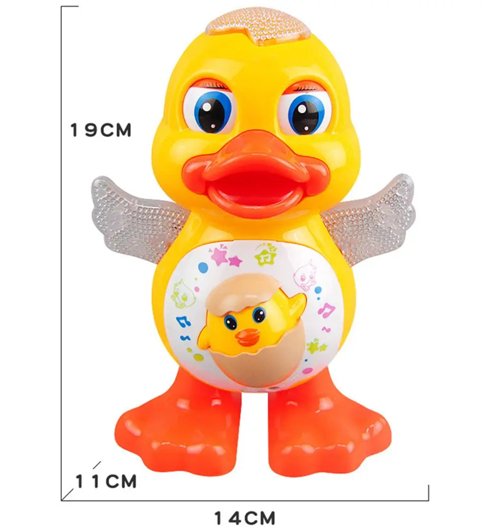 Early Learning Boxed Interactive Kids Toys Educational Gifts Dancing Duck Toys Musical Lighting Doll