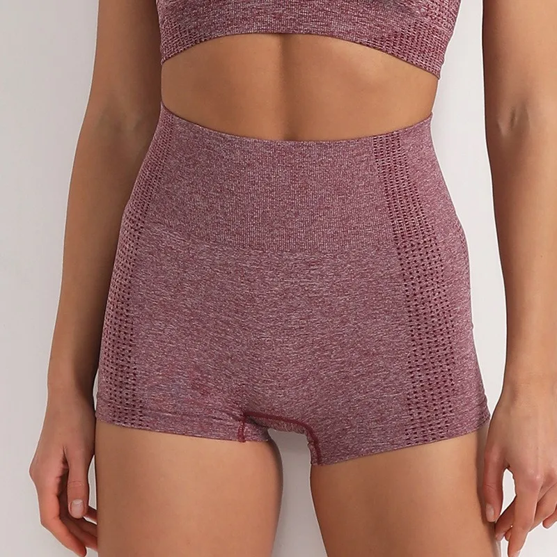 Seamless Yoga Shorts For Women High Waist Tights Push Up Fitness High elasticity Workout Running Shorts