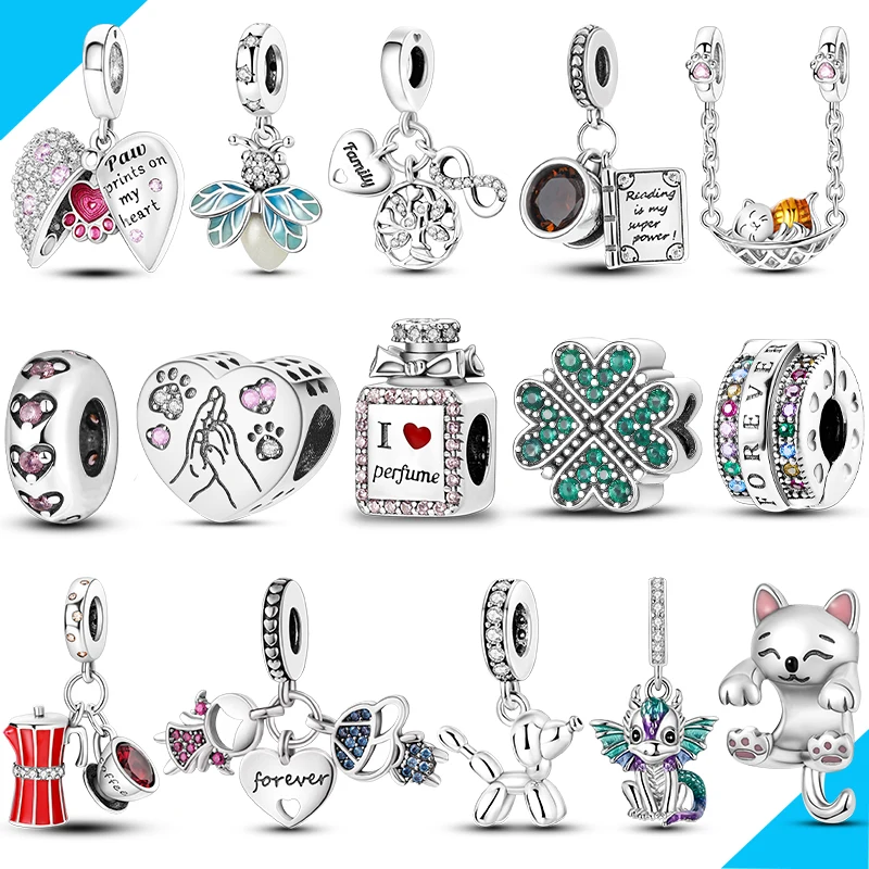 

Hot Sale Charms 925 Silver Beads Firefly Cat Dog Pendants For Woman Fit Original Bracelet Diy Jewelry