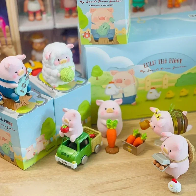 Nieuwe Lulu Pig Boerderij Serie Blinde Doos Dier Mysterie Box Ingeblikt Schattig Varken Desktop Decor Verzamelbaar Model Speelgoed Kinderen Verjaardagscadeau