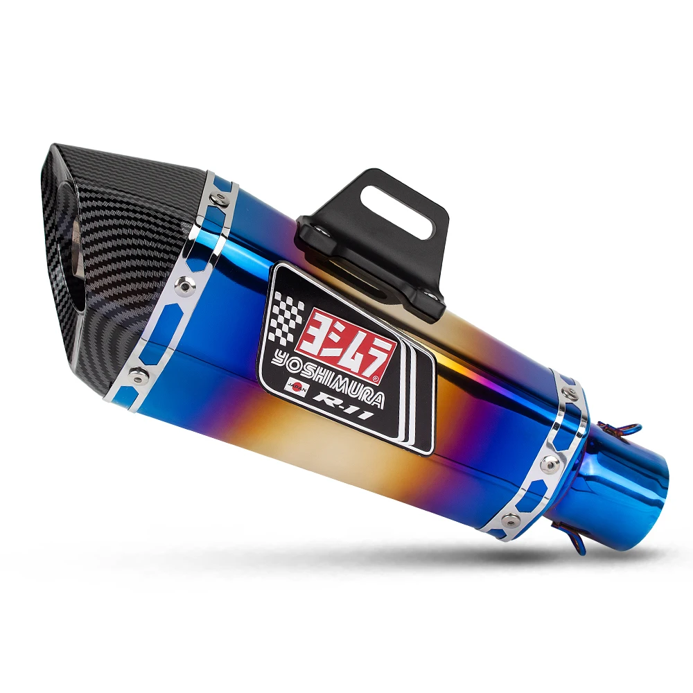 Yoshimura R11 Sticker 51mm Cone Hexagon Motorcycle Exhaust Muffler Modify Racing Silencer For GSXS150 R15 MT03 CB400X Z400 C400