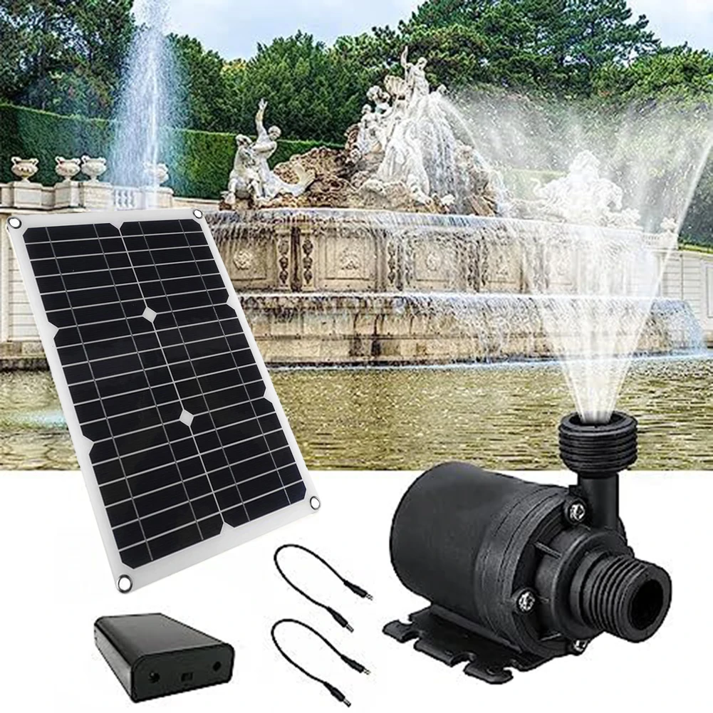 

Garden Water Pump DC12V Pump Solar Powered Solutions 7.7*4.2*6.5cm Easy Installation Solar Pump 20W Solar Panel
