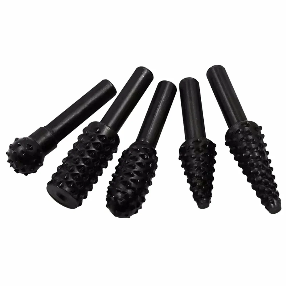 5PCS Rotary Craft Files Rotary Rasp File Steel Rasp Burrs Wood Bits Grinding Power Carving Hand Tool Dremel Diamante Drill Bit