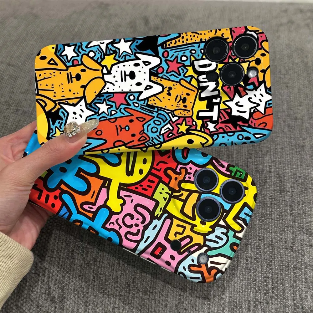 

Graffiti pattern art Cover For Apple iPhone 17 16 15 14 13 12 11 X XS XR Air Pro Max Plus Mini Feilin Wave Oil Shell