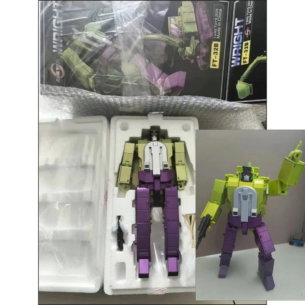 En stock Fanstoys FT-32B FT32B WRIGHT Excavator Sweeper Figura de acción de anime, modelo de juguete de transformación combinable