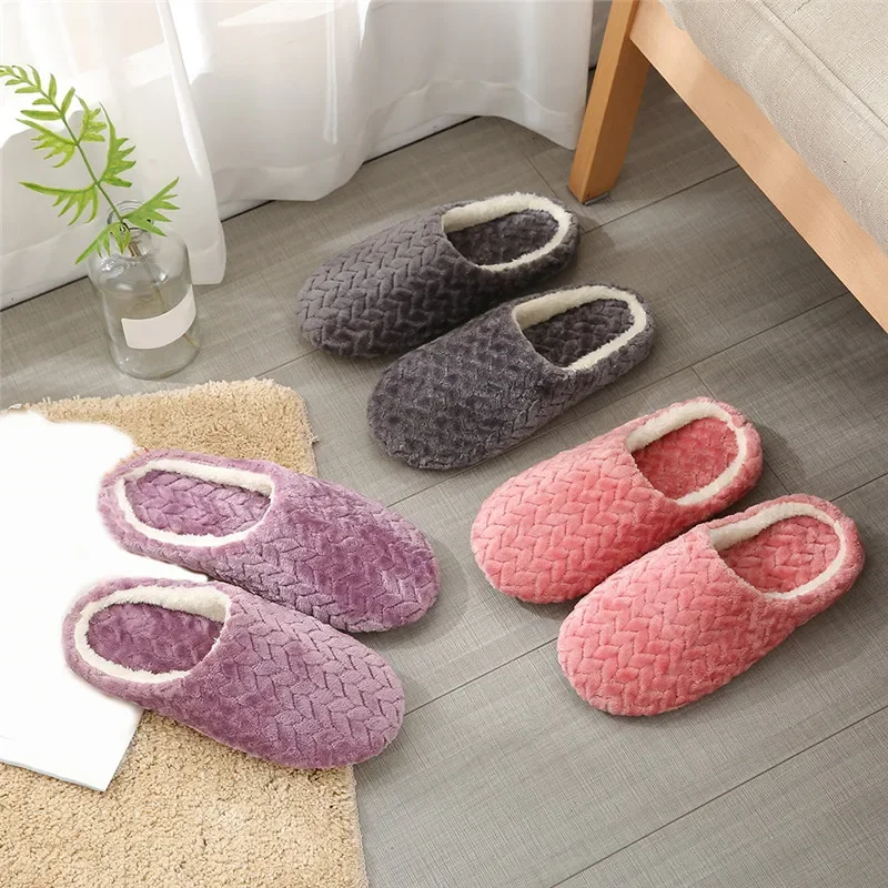 Women Winter Home Slippers Cartoon Cat Non-Slip Soft Warm House Indoor Bedroom Men Couples Boys Girl Memory Foam Floor Shoes