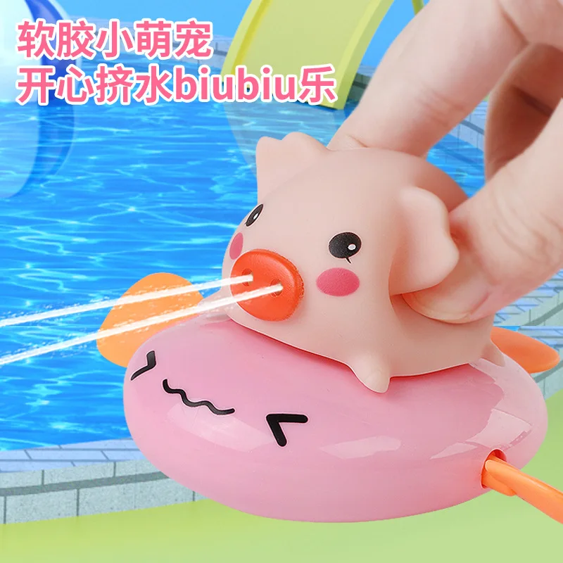 

Вырезанная свинья Детская игрушка для купания и игры в воду Утки Щенок Плавание Играть в воду Развлечение Заводной механизм Симпатичная забавная детская игрушка для ванны