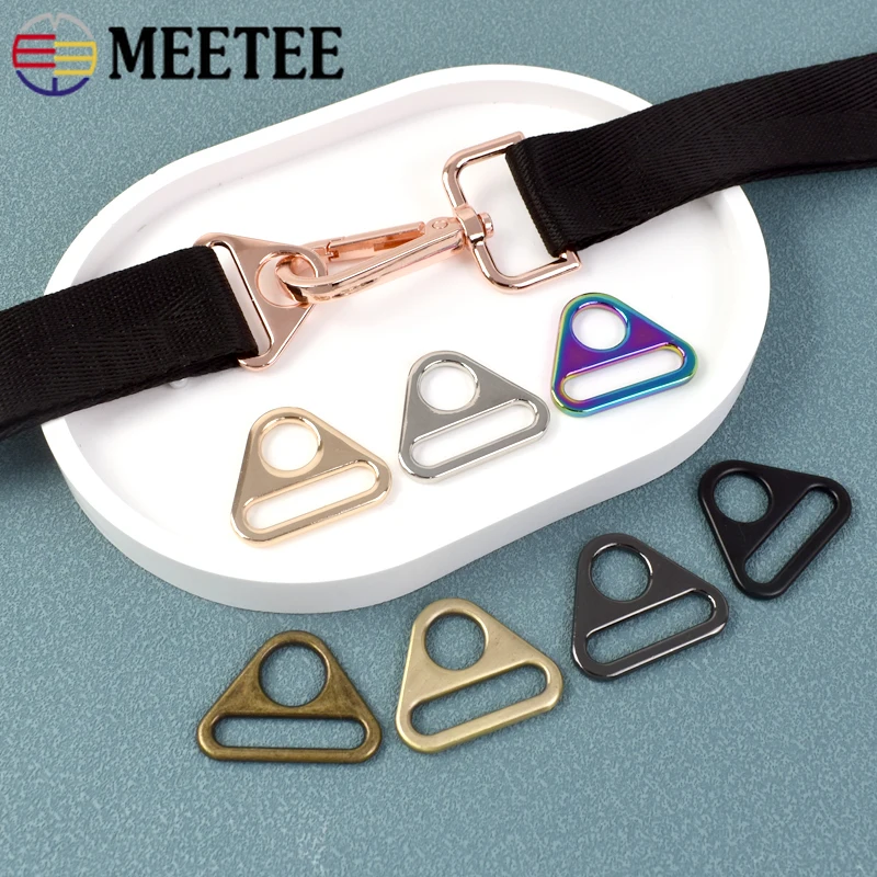 10Pcs 20-50mm Metal Triangle Ring Buckles Webbing Adjustable Belt Hook Bikini Strap Anti-slip Clasps Sewing Hardware Accessories