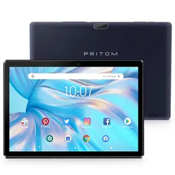 PRITOM 안드로이드 10 태블릿, 10.1 인치, 2GB RAM, 64GB ROM, 쿼드 코어 프로세서, HD IPS 화면, 8.0 MP 후면 카메라, 와이파이