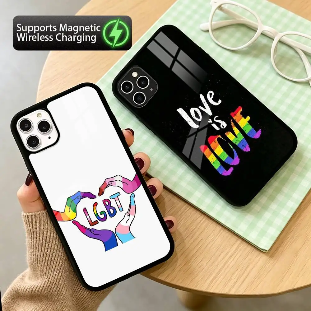 Love Is Love LGBT Rainbow  Phone Case For iPhone17,16,15,14,13,12,11 Plus,Pro Compatible with magnetic wireless charging