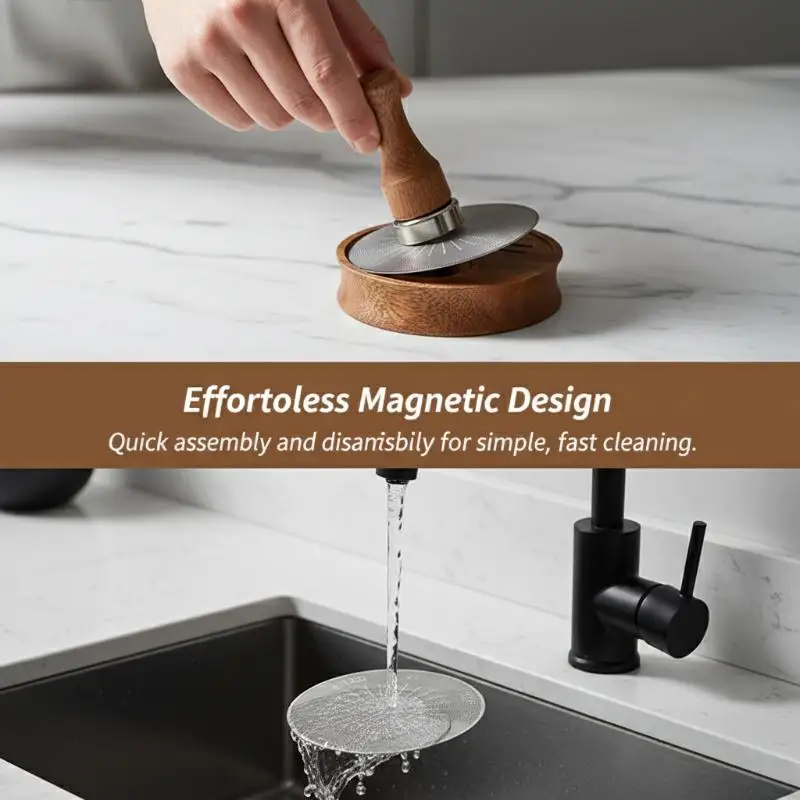 Coffee Lover's Choice Magnetic Espresso Puck Screen 51/53/58mm with Wood Handle