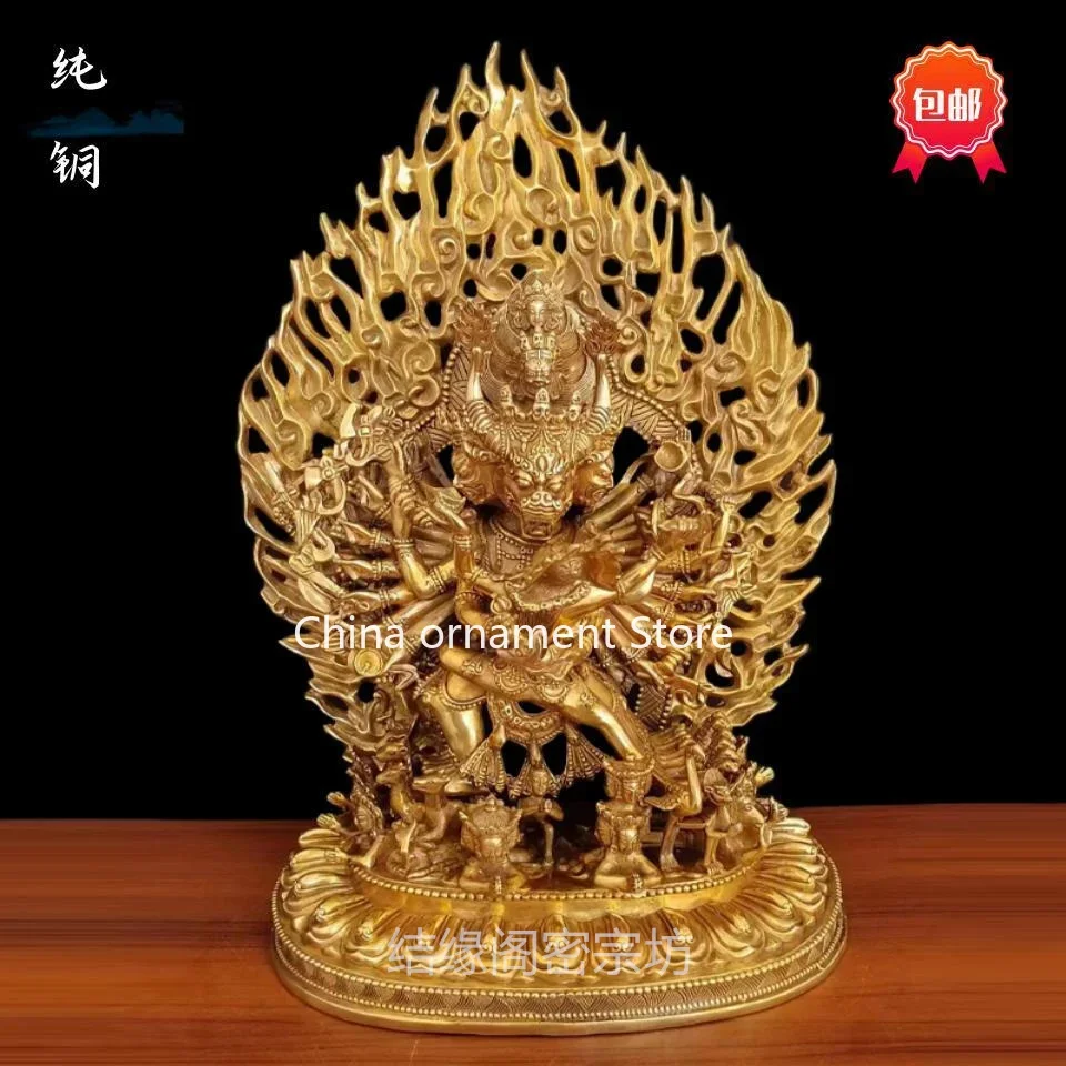 Seiko pure copper Tibetan tantra Nepal Daweide Vajra Protector Buddha statue ornament Wrath Mingwang Niutou Mingwang