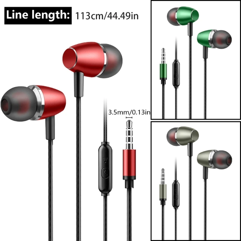 Headphones Corded In-Ear Corded Earphones Earbuds Headphones 3.5mm Corded Headphones with Microphone Noise Isolating