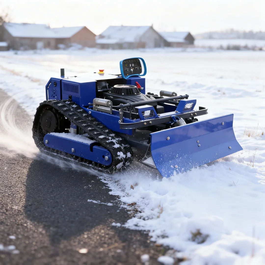 

Радиоуправляемая газонокосилка с ручным запуском — миниатюрная модель робота на радиоуправлении с навесным снегоотвалом