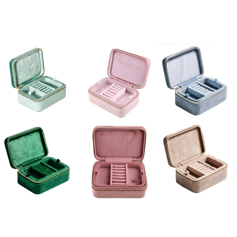 

Ring Box for Case Travel Jewelry Storage Box Necklace Stand Display Tray Storage Box for Earrings Bracelets N58F