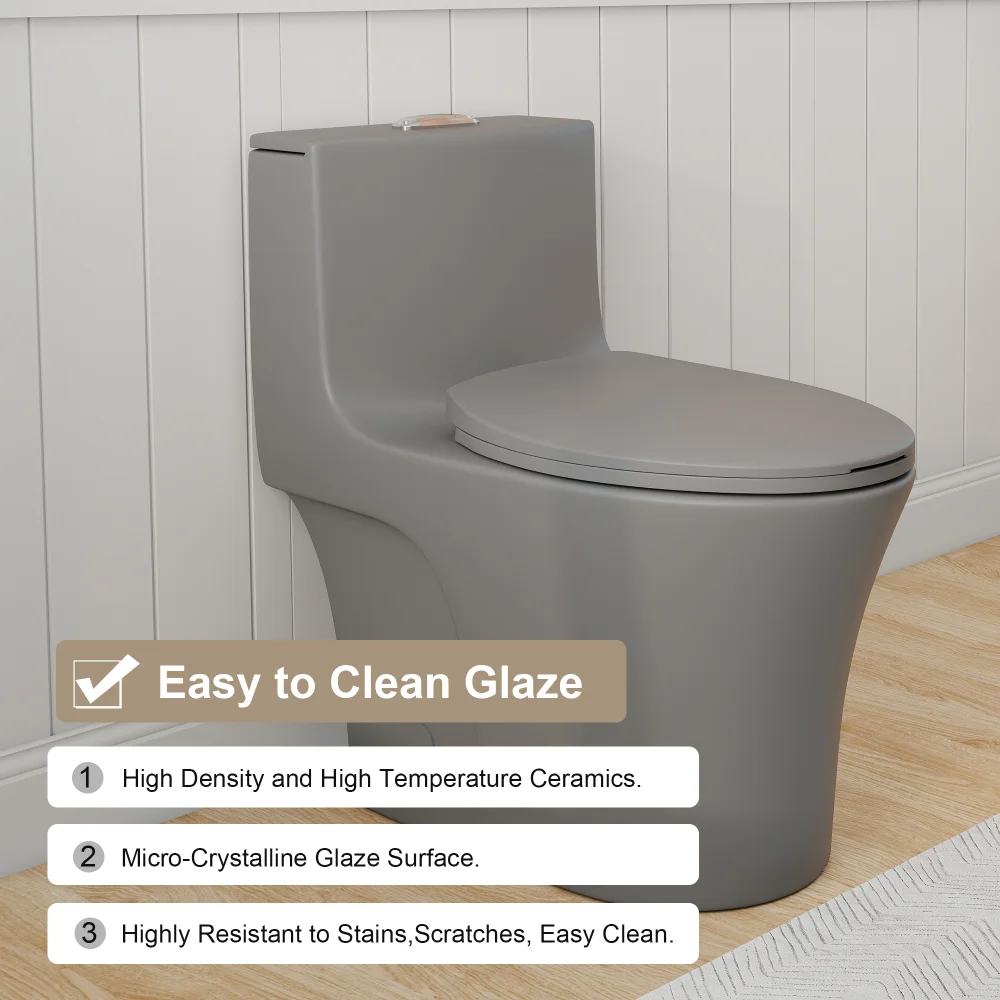 1.1/1.6 GPF Tornado Flush One-Piece Toilet Elongated, Siphonic S-trap 12