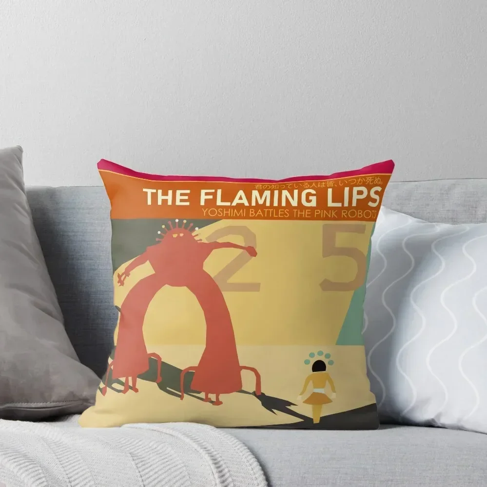 

The Flaming Lips Yoshimi Battles The Pink Robots Simplified Album Cover Throw Throw Pillow Pillows Aesthetic pillow