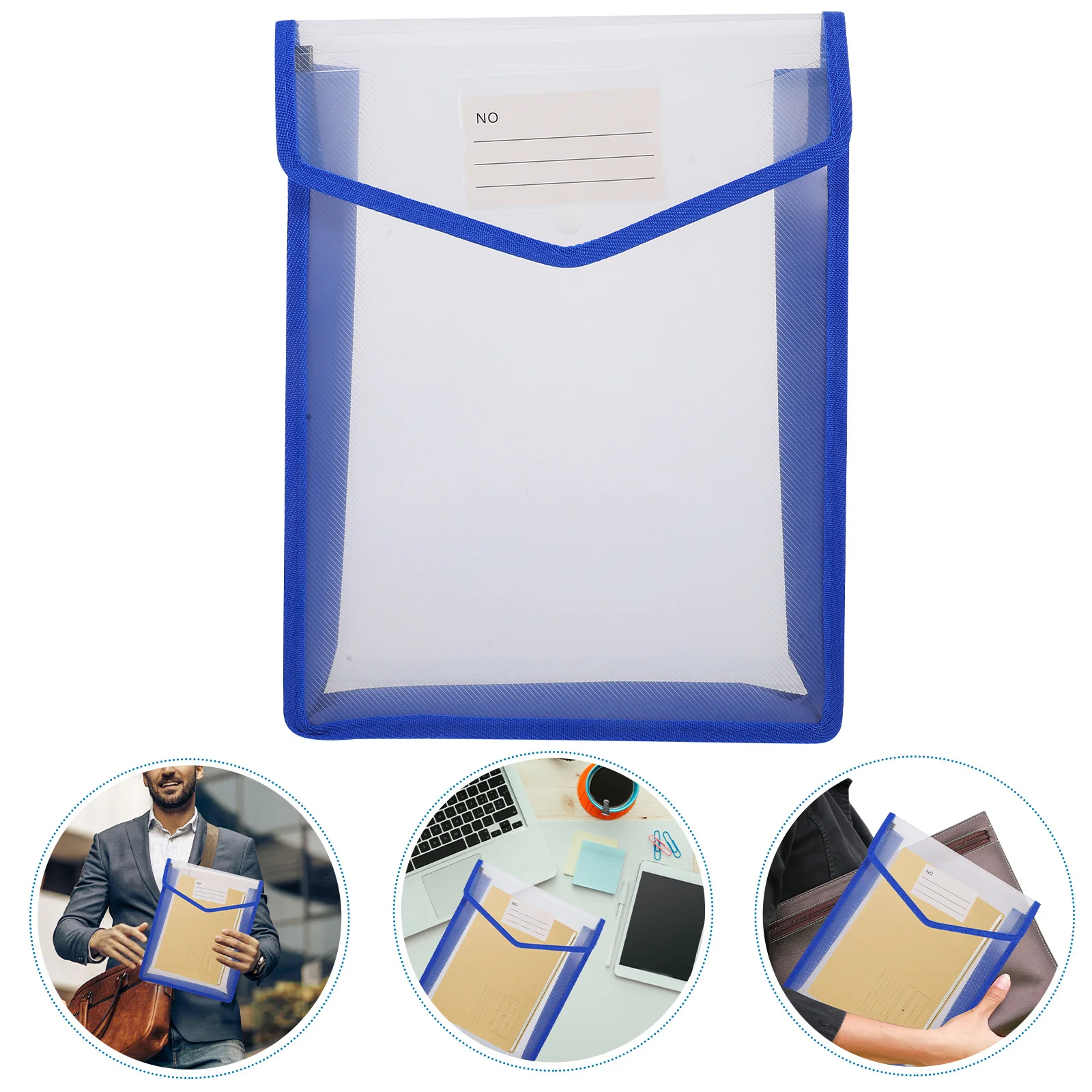 

Large Capacity Plastic File Folder Portable Document Organizer Waterproof Dustproof Pp Material For Home Office Transparent