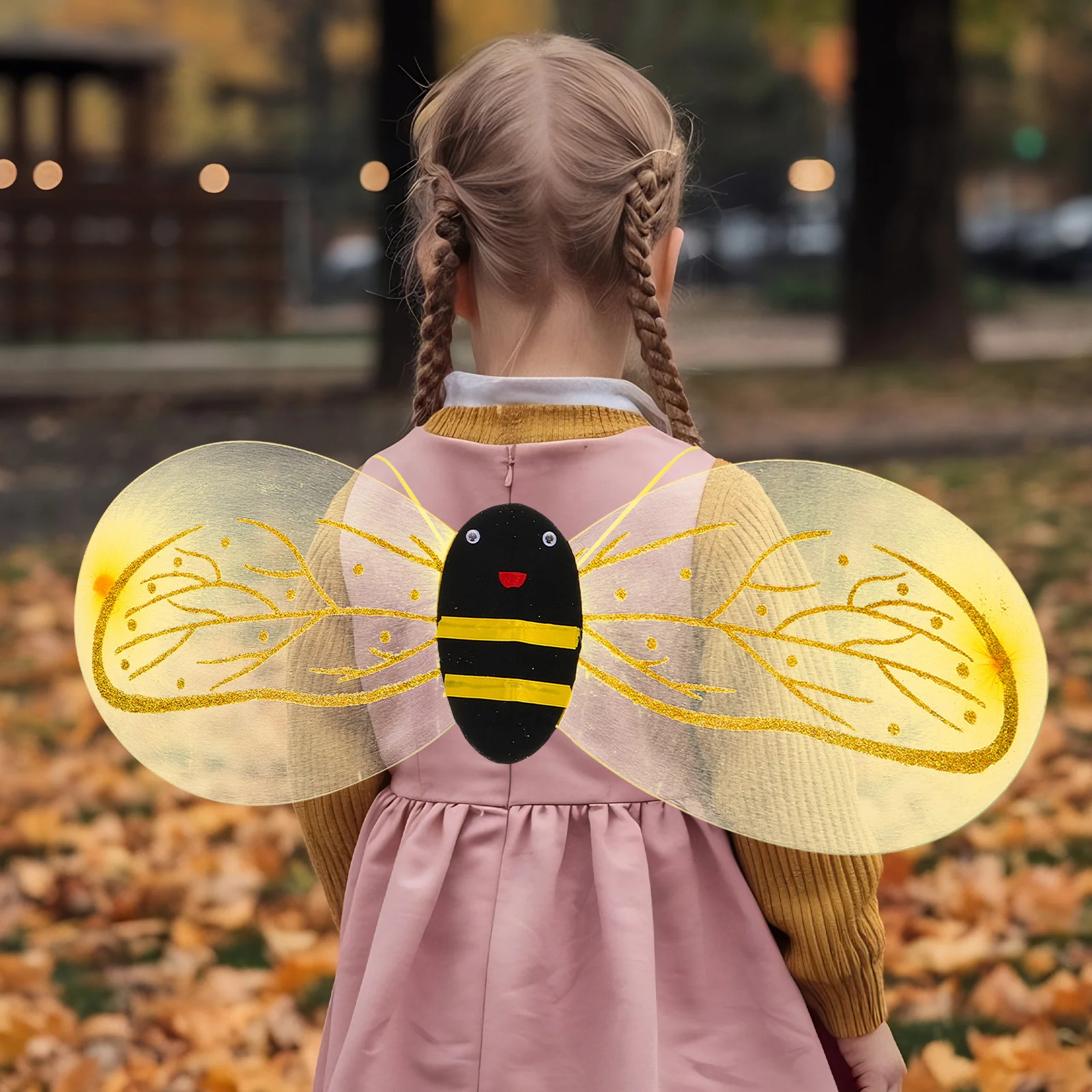 Bee Wings Costume Plastic Props Kids Halloween Costumes Vibrant Colors Unique Design Versatile Use Stage Show Accessories