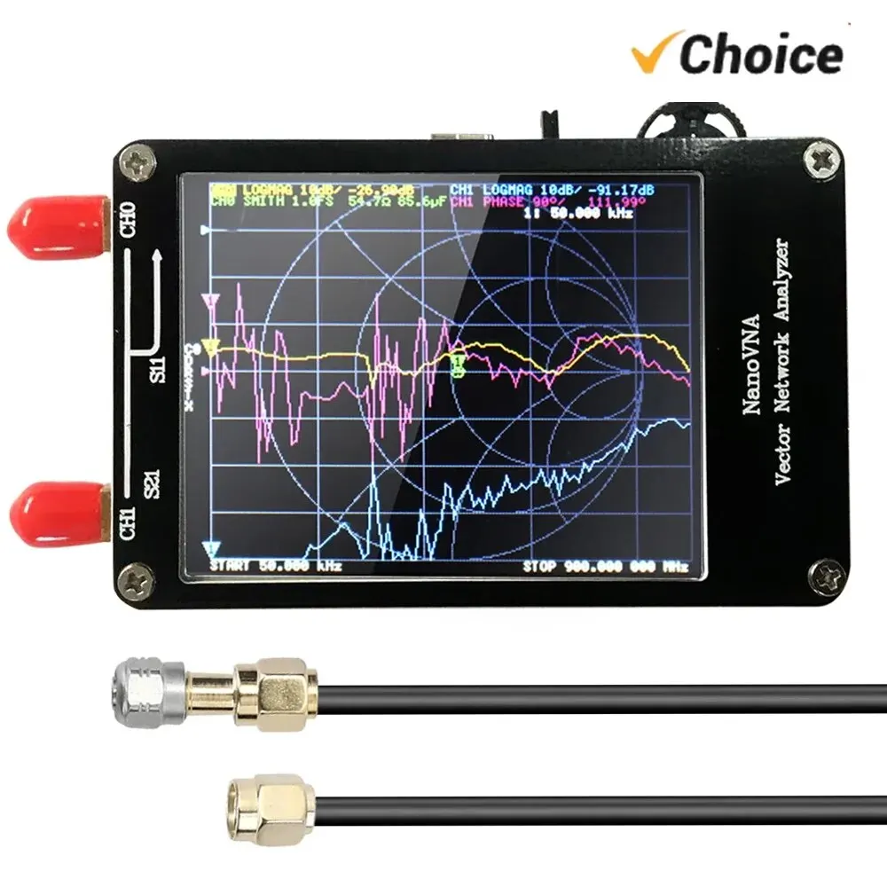 NanoVNA Vector Network Analyzer 50KHz-900MHz Standing Waves Shortwave MF HF VHF UHF Antenna Analyzer Digital Nano VNA Tester