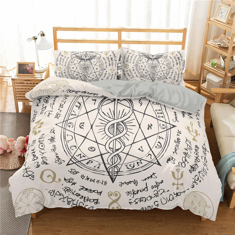 

Alchemy Symbol Duvet Cover Set Bedding Sets Twin/Full/Queen/King Comforter Cover Pillowcase Bed Set 2/3pcs Bed Set Bedclothes