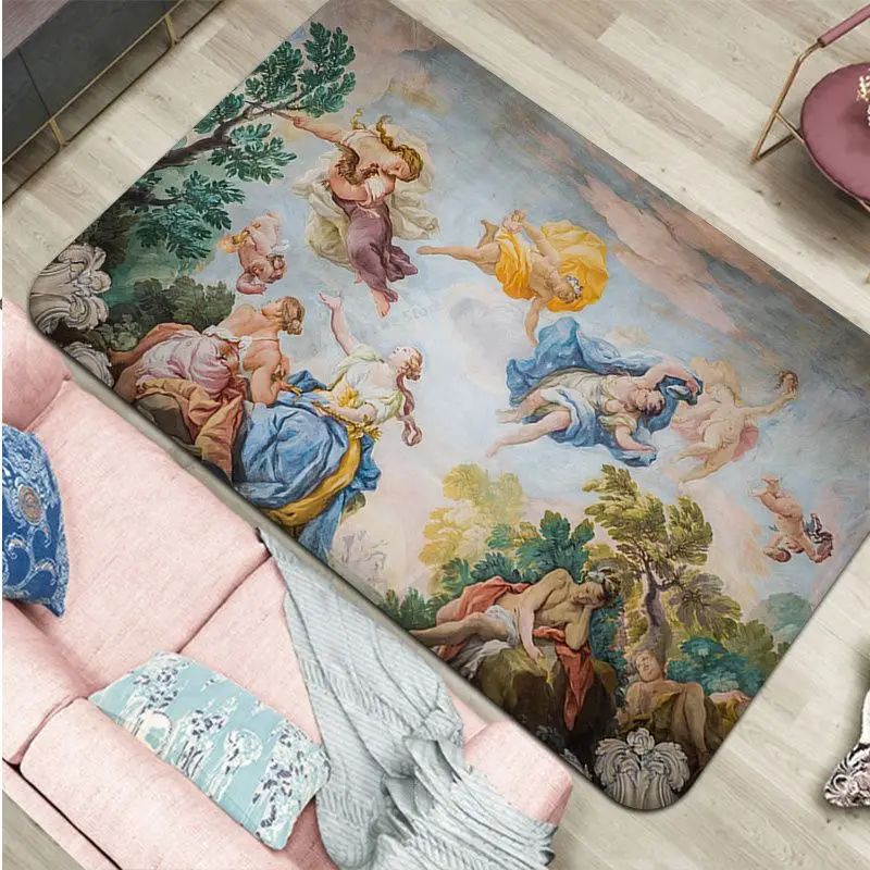 Renaissance Art Painting Kitchen Mat Anti-slip Absorb Water Long Strip Cushion Bedroon Mat Doormat Area Rug