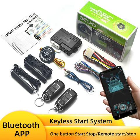 범용 자동차 경보 자동 시작 중지 시스템 원격 제어 엔진 점화 Autostart 키트 열쇠가없는 푸시 시작 시스템 자동차 액세서리