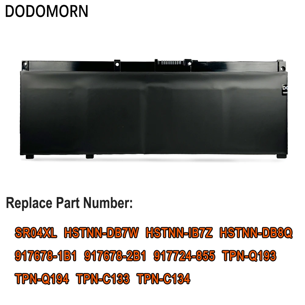 DODOMORN SR04XL For HP Omen 15-CE 15-DC 15-CE015DX Pavilion 15-CB000 Laptop Battery HSTNN-DB7W HSTNN-IB7Z TPN-Q193 15.4V 70.07Wh