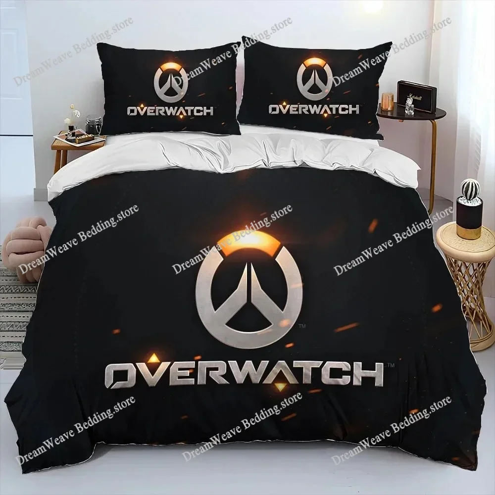 

OW Overwatch Cartoon Game Duvet Cover Pillowcase Bedding Set Adult Boys Girls Bedroom Decoration Children Single Double Size741