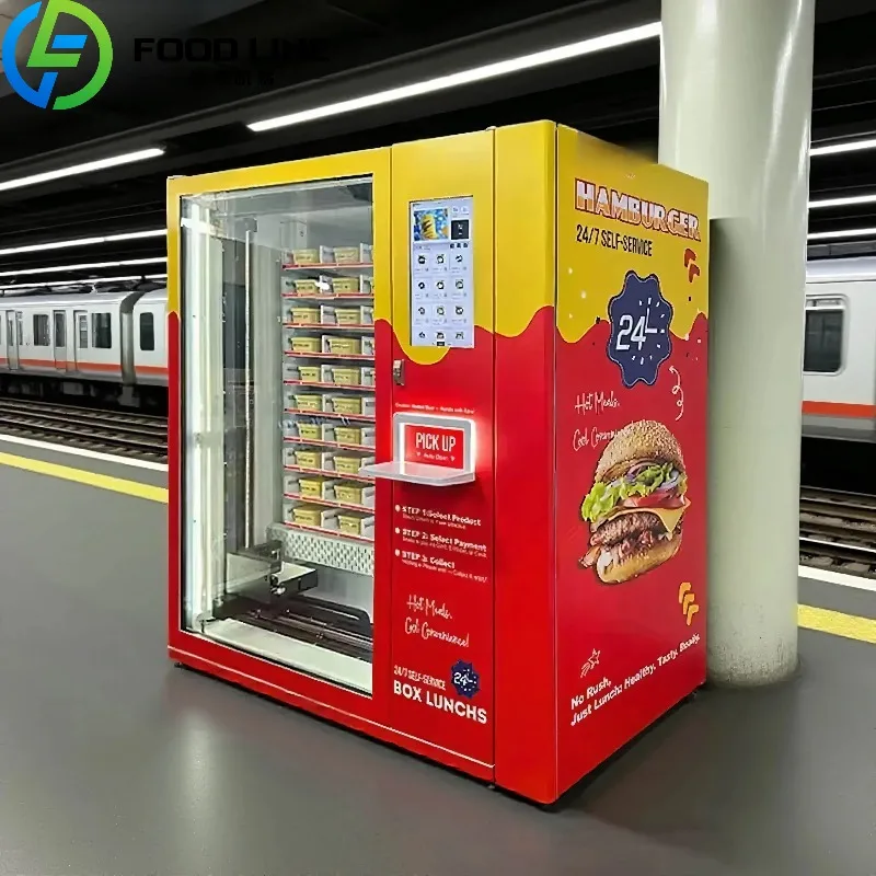 Smart Hot Food Vending Machine Automatic Hot Lunch Dinner Meal Vending Machine Self Service Hot Wrap Vending Machine Customized