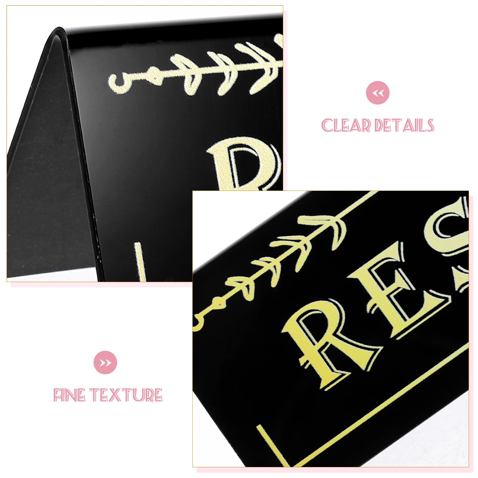 2 Pcs Inverted Triangle Card Table Reserved Chair Signs for Party Dining Setting Wedding Acrylic Banquet