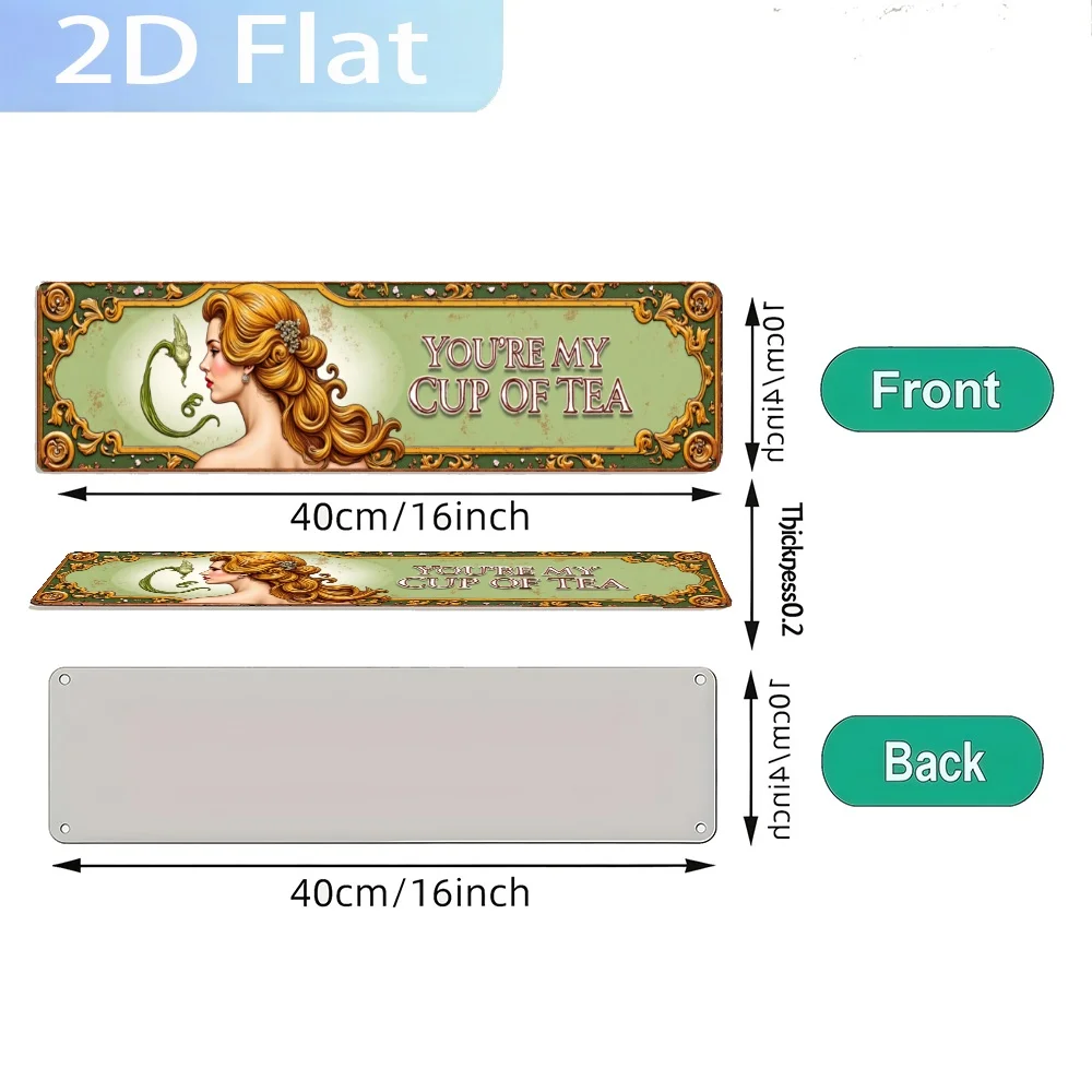 2D Flat, 1pc Decor Vintage Metal Sign - 'Blonde Lady & Text.' Sign, Retro Plaque Wall Art for Home, Club, or Street Decor