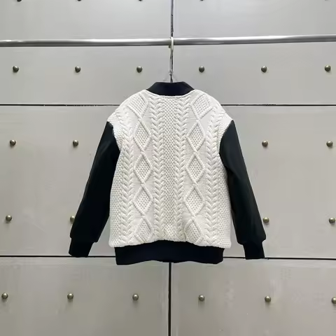 Wool Blend Women's Down Jacket Y2k Leather Patchwork Knitted Duck Down Filled Thickened Warm Down Jacket 2025 Winter New