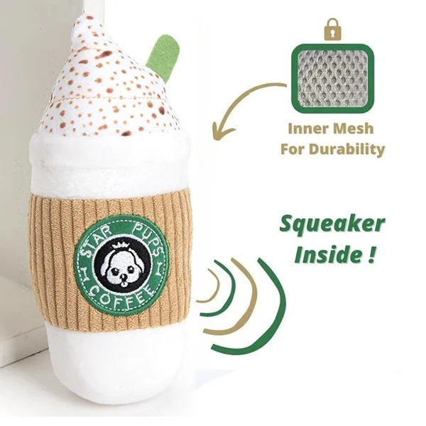 Teeth grinding dog toy Latte shaped plush pet toys that produce sound durable puppy cat toys pet interactive tool accessories