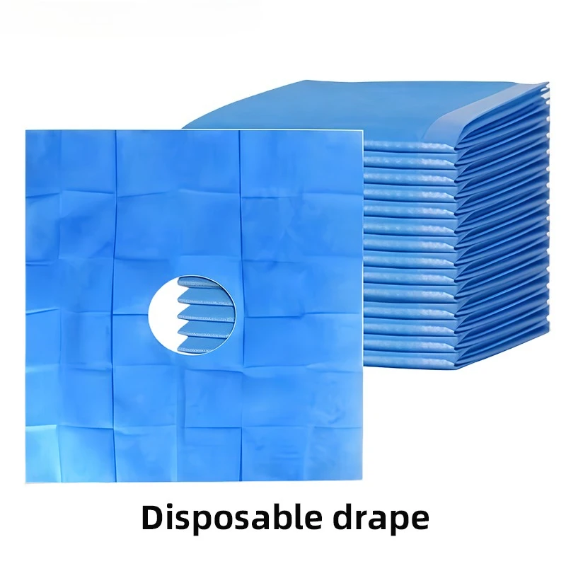 50 pièces de draps chirurgicaux dentaires jetables avec trou, couvre-trous stériles non tissés, fournitures de traitement emballées individuellement 1