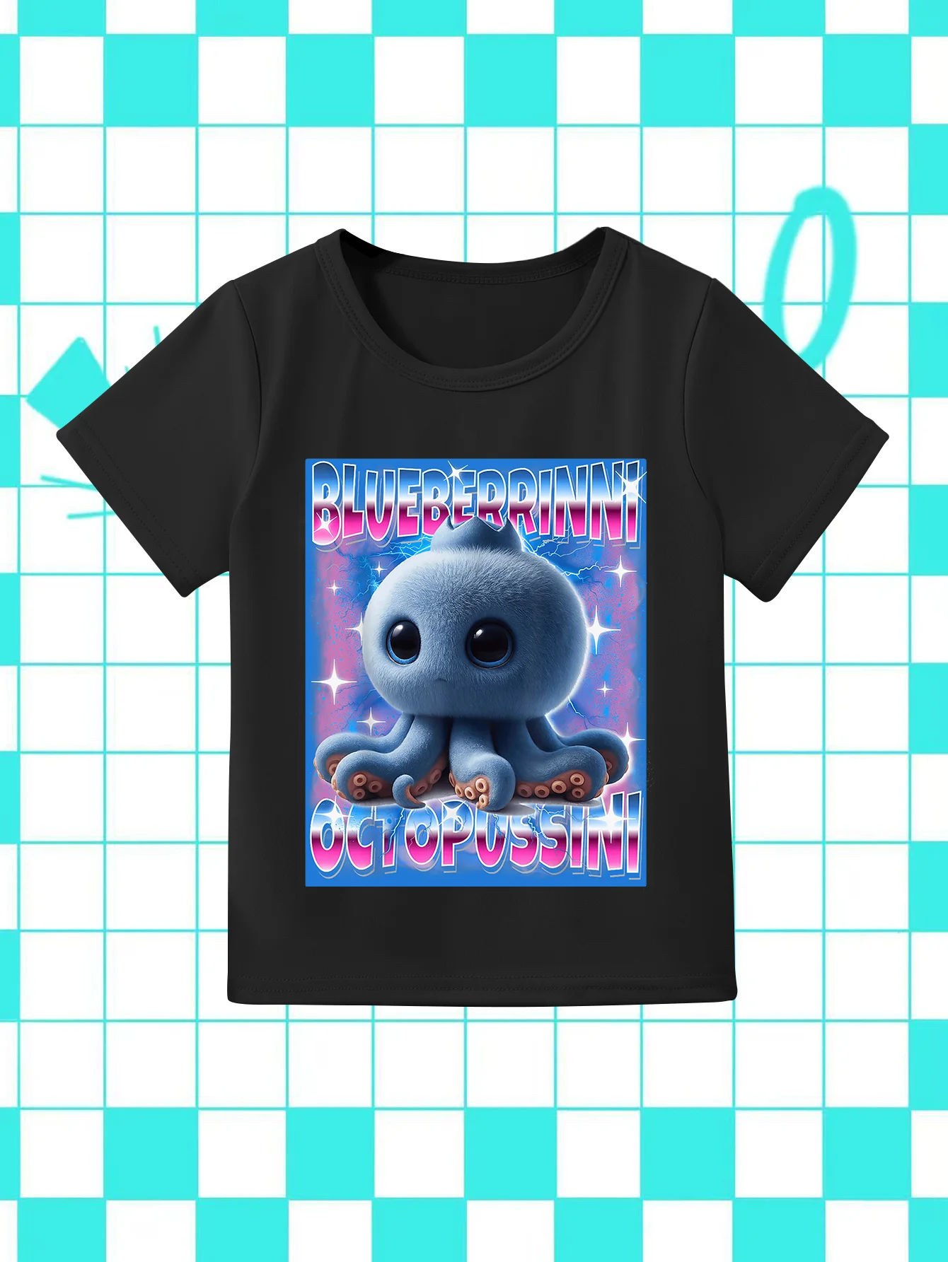 Süßes Kawaii italienisches Brainrot beliebtes Print T-Shirt Anime Kurzarm T-Shirt Sommer Mädchen Jungen Shirt Casual Tops Crewneck Kleidung