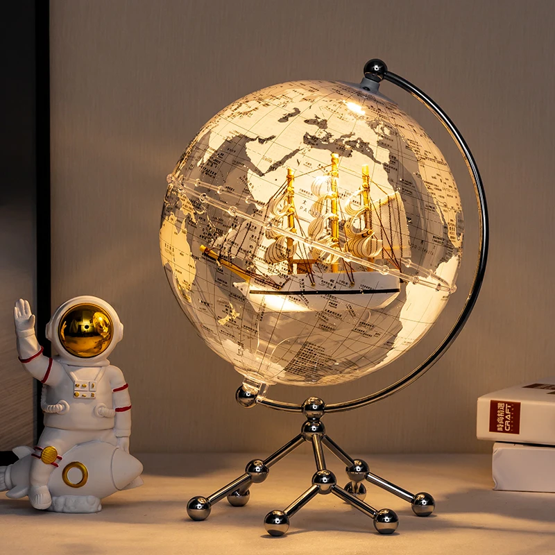 Verbessertes Segelboot-Globus-Ornament mit leichtem, luxuriösem High-End-2025, neues Geburtstagsgeschenk für Mädchen