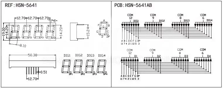 5 Stück Digitalröhren-Display 0,28 0,36 0,4 0,56 Zoll LED 7-Segment Gemeinsame Anode/Kathode 1 2 3 4 Bit Rot Blau Weiß Grün Gelb – Detail 16