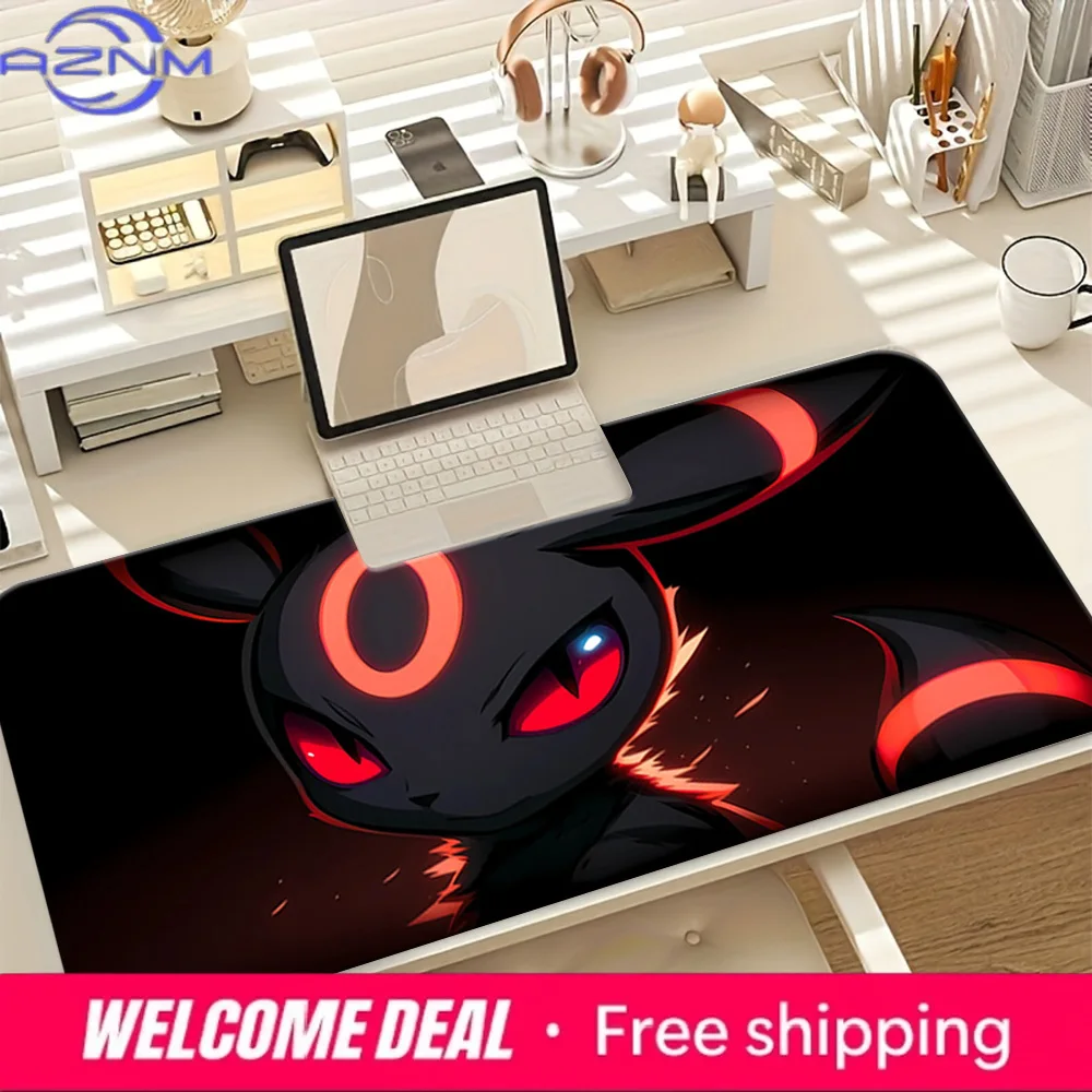 Neon Glow Umbreon TCG Spielmatte Rutschfeste Waschbare Schreibtischunterlage