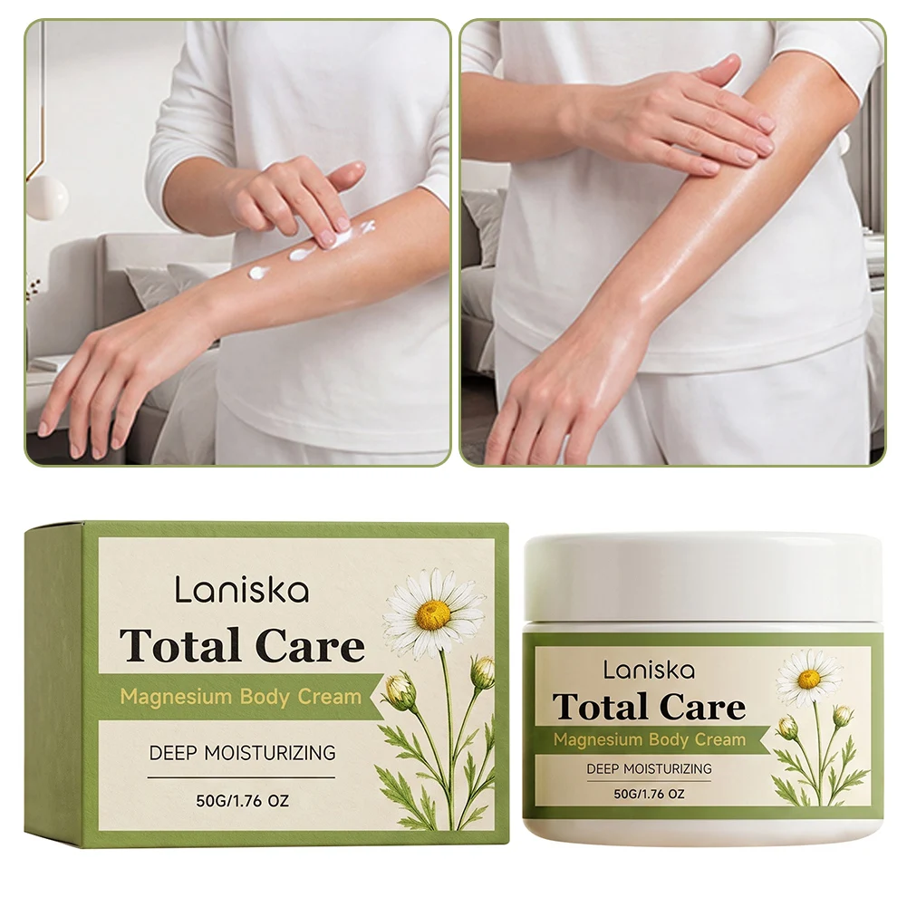 Crema corporal de magnesio de 50g, crema de arnica y magnesio para un alivio rápido, loción hidratante para la piel, loción tópica para músculos, articulaciones y piernas