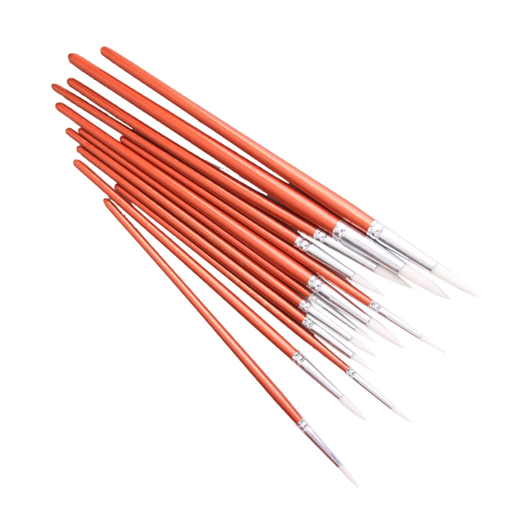 

Watercolor Paint Brush Set Nylon Round Brushes for Artists Painting on Canvas Paper Wood Fabric